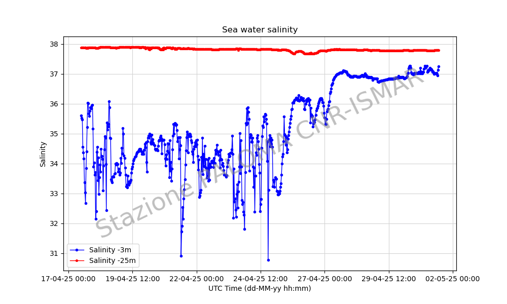 Salinity -3m, -25m